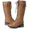 image:imageDREAM PAIRS Womens Pu Knee High Riding Combat BootsGeorgiacamel