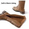 image:imageDREAM PAIRS Womens Pu Knee High Riding Combat BootsGeorgiacamel