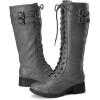 image:imageDREAM PAIRS Womens Pu Knee High Riding Combat BootsGeorgiagrey