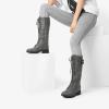 image:imageDREAM PAIRS Womens Pu Knee High Riding Combat BootsGeorgiagrey