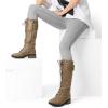 image:imageDREAM PAIRS Womens Pu Knee High Riding Combat BootsGeorgiakhaki