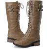 image:imageDREAM PAIRS Womens Pu Knee High Riding Combat BootsGeorgiakhaki
