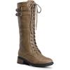 image:imageDREAM PAIRS Womens Pu Knee High Riding Combat BootsGeorgiakhaki