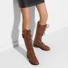 image:imageDREAM PAIRS Womens Pu Knee High Riding Combat BootsLight Brown