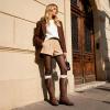 image:imageDREAM PAIRS Womens Pu Knee High Riding Combat BootsLight Brown