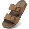 image:imageDREAM PAIRS Girls Boys Slides For Kids NonSlip with Adjustable Straps for Indoor amp Outdoor Toddler Little KidBig KidCamel