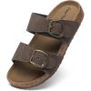 image:imageDREAM PAIRS Girls Boys Slides For Kids NonSlip with Adjustable Straps for Indoor amp Outdoor Toddler Little KidBig KidDark Brown