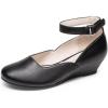 image:imageDREAM PAIRS Girls Dress Shoes Low Wedge Heels Ankle Strap Wedding Flower Party Pump for Toddler Little Big KidAll Black