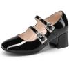 image:imageDREAM PAIRS Girls Dress Shoes Mary Jane Double Straps High Heel Easter Wedding Party Church Princess Communion Pumps for LittleBig KidsBlack