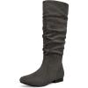 image:imageDREAM PAIRS Womens Knee High Pull On Fall Weather Winter BootsGrey