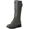 image:imageDREAM PAIRS Womens Pu Knee High Riding Combat BootsGeorgiagrey