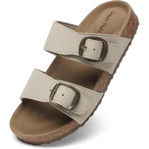 image:imageDREAM PAIRS Girls Boys Slides For Kids NonSlip with Adjustable Straps for Indoor amp Outdoor Toddler Little KidBig KidBeige