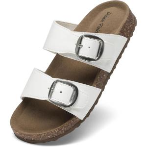 image:imageDREAM PAIRS Girls Boys Slides For Kids NonSlip with Adjustable Straps for Indoor amp Outdoor Toddler Little KidBig KidWhite