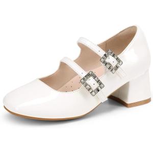 image:imageDREAM PAIRS Girls Dress Shoes Mary Jane Double Straps High Heel Easter Wedding Party Church Princess Communion Pumps for LittleBig KidsWhite