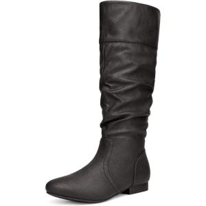 image:imageDREAM PAIRS Womens Knee High Pull On Fall Weather Winter BootsBlackPu