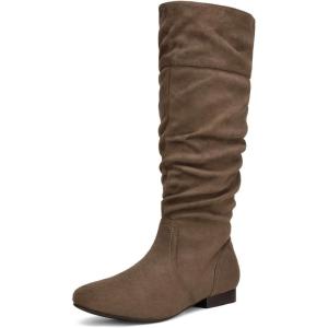 image:imageDREAM PAIRS Womens Knee High Pull On Fall Weather Winter BootsTaupe