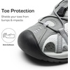 image:imageDREAM PAIRS Mens Sandals Hiking Water Sport Athletic Beach Outdoor Comfortable Casual Closed Toe Summer Sandal ShoesLight Grey