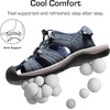 image:imageDREAM PAIRS Mens Support Sandals Athletic Outdoor QuickDry Mesh Closed Toe Lightweight Comfortable Water ShoesDark Blue