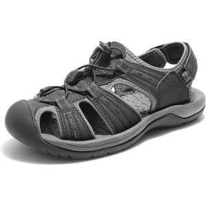 image:imageDREAM PAIRS Mens Support Sandals Athletic Outdoor QuickDry Mesh Closed Toe Lightweight Comfortable Water ShoesBlackDark Grey