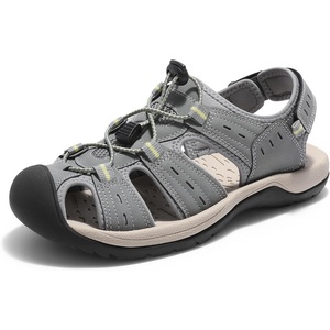 image:imageDREAM PAIRS Mens Support Sandals Athletic Outdoor QuickDry Mesh Closed Toe Lightweight Comfortable Water ShoesGrey