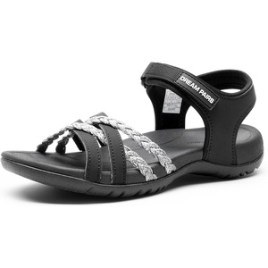 image:imageDREAM PAIRS Womens Sandals Light Weight Hiking Sandals for Women Comfortable Athletic QuickDrying Walking Hiking Water SandalsBlackLight Grey