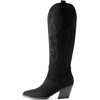 image:imageDREAM PAIRS Cowgirl Boots Women Knee High Cowboy Boots Pointed Toe Chunky Block Heel Suede Tall Western Boots with EmbroideredBlack