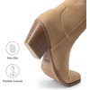 image:imageDREAM PAIRS Cowgirl Boots Women Knee High Cowboy Boots Pointed Toe Chunky Block Heel Suede Tall Western Boots with EmbroideredBrown