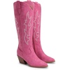 image:imageDREAM PAIRS Cowgirl Boots Women Knee High Cowboy Boots Pointed Toe Chunky Block Heel Suede Tall Western Boots with EmbroideredHot Pink