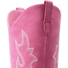 image:imageDREAM PAIRS Cowgirl Boots Women Knee High Cowboy Boots Pointed Toe Chunky Block Heel Suede Tall Western Boots with EmbroideredHot Pink