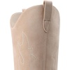 image:imageDREAM PAIRS Cowgirl Boots Women Knee High Cowboy Boots Pointed Toe Chunky Block Heel Suede Tall Western Boots with EmbroideredNude
