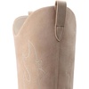 image:imageDREAM PAIRS Cowgirl Boots Women Knee High Cowboy Boots Pointed Toe Chunky Block Heel Suede Tall Western Boots with EmbroideredNude