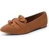image:imageDREAM PAIRS Flats for Women Pointed Toe Foldable Knit Ballet Flats Comfortable SlipOn Dress Shoes Elegant Bow Flats for Work Office Business Casual TravelBrown