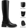 image:imageDREAM PAIRS Womens Knee High Boots Square Toe Low Block Heel Casual Comfort Riding Long Boots with Side ZipperBlack