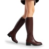 image:imageDREAM PAIRS Womens Knee High Boots Square Toe Low Block Heel Casual Comfort Riding Long Boots with Side ZipperBrown