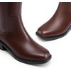 image:imageDREAM PAIRS Womens Knee High Boots Square Toe Low Block Heel Casual Comfort Riding Long Boots with Side ZipperBrown