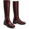 image:imageDREAM PAIRS Womens Knee High Boots Square Toe Low Block Heel Casual Comfort Riding Long Boots with Side ZipperBrown