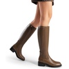 image:imageDREAM PAIRS Womens Knee High Boots Square Toe Low Block Heel Casual Comfort Riding Long Boots with Side ZipperKhaki