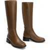 image:imageDREAM PAIRS Womens Knee High Boots Square Toe Low Block Heel Casual Comfort Riding Long Boots with Side ZipperKhaki