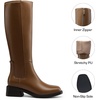 image:imageDREAM PAIRS Womens Knee High Boots Square Toe Low Block Heel Casual Comfort Riding Long Boots with Side ZipperKhaki