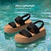 image:imageDREAM PAIRS Womens Platform Water Sandals Adjustable Lightweight Waterproof Summer Beach Wedge Chunky SandalsBlack