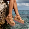 image:imageDREAM PAIRS Womens Platform Water Sandals Adjustable Lightweight Waterproof Summer Beach Wedge Chunky SandalsCamel
