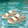 image:imageDREAM PAIRS Womens Platform Water Sandals Adjustable Lightweight Waterproof Summer Beach Wedge Chunky SandalsWhite