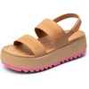 image:imageDREAM PAIRS Womens Platform Water Sandals Adjustable Lightweight Waterproof Summer Beach Wedge Chunky SandalsCamel