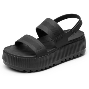 image:imageDREAM PAIRS Womens Platform Water Sandals Adjustable Lightweight Waterproof Summer Beach Wedge Chunky SandalsAll Black