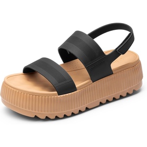 image:imageDREAM PAIRS Womens Platform Water Sandals Adjustable Lightweight Waterproof Summer Beach Wedge Chunky SandalsBlack