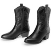 image:imageDREAM PAIRS Cowboy Boots for Women Mid Calf Cowgirl Boots with Embroidery Round Toe Western Chunky Low Heel ShoesAll Black
