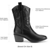 image:imageDREAM PAIRS Cowboy Boots for Women Mid Calf Cowgirl Boots with Embroidery Round Toe Western Chunky Low Heel ShoesAll Black