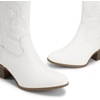 image:imageDREAM PAIRS Cowboy Boots for Women Mid Calf Cowgirl Boots with Embroidery Round Toe Western Chunky Low Heel ShoesAll White