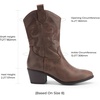 image:imageDREAM PAIRS Cowboy Boots for Women Mid Calf Cowgirl Boots with Embroidery Round Toe Western Chunky Low Heel ShoesBrown
