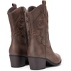image:imageDREAM PAIRS Cowboy Boots for Women Mid Calf Cowgirl Boots with Embroidery Round Toe Western Chunky Low Heel ShoesBrown